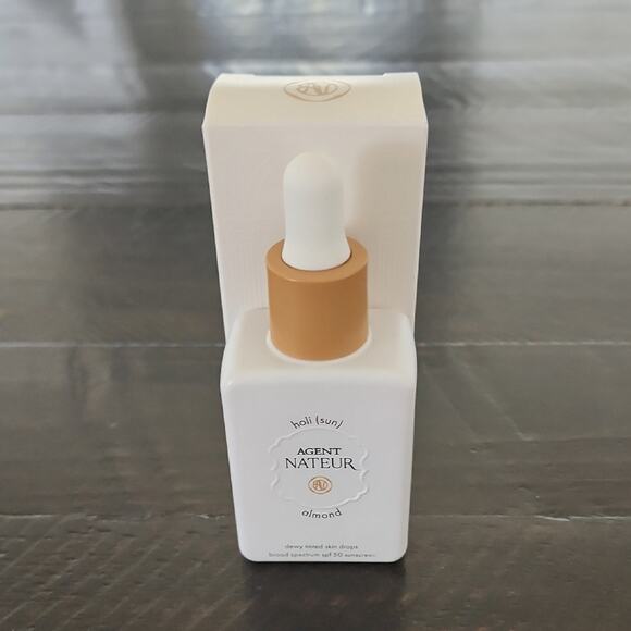 AGENT NATEUR Holi (Sun) Dewy Tinted Skin Drops SPF 50 Almond Shade 1 oz - Picture 1 of 6